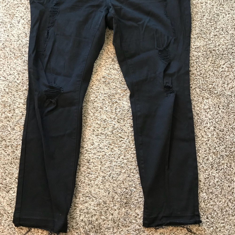 Destructed black boutique jeans